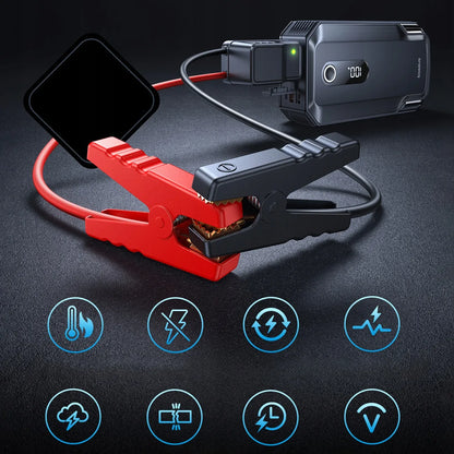 BASEUS automobilinis paleidiklis, 20000 mAh 12V 8000A, gnybtai, žibintuvėlis