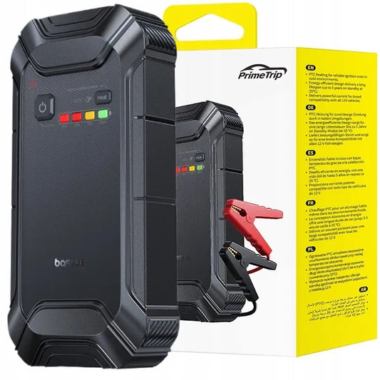 BASEUS automobilinis paleidiklis (Jump Starter) ir išorinė baterija 12000mAh, 12V su gnybtais