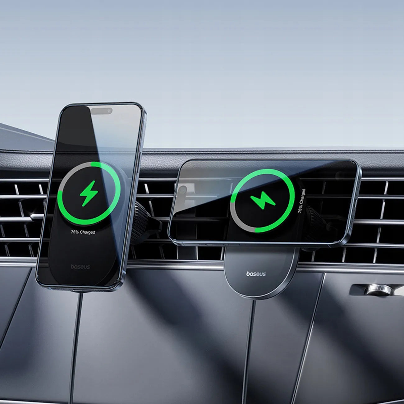 BASEUS automobilinis telefono laikiklis su Qi2.2 25W belaidžiu įkrovikliu