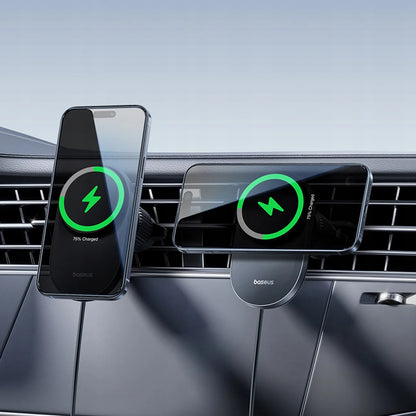 BASEUS automobilinis telefono laikiklis su Qi2.2 25W belaidžiu įkrovikliu