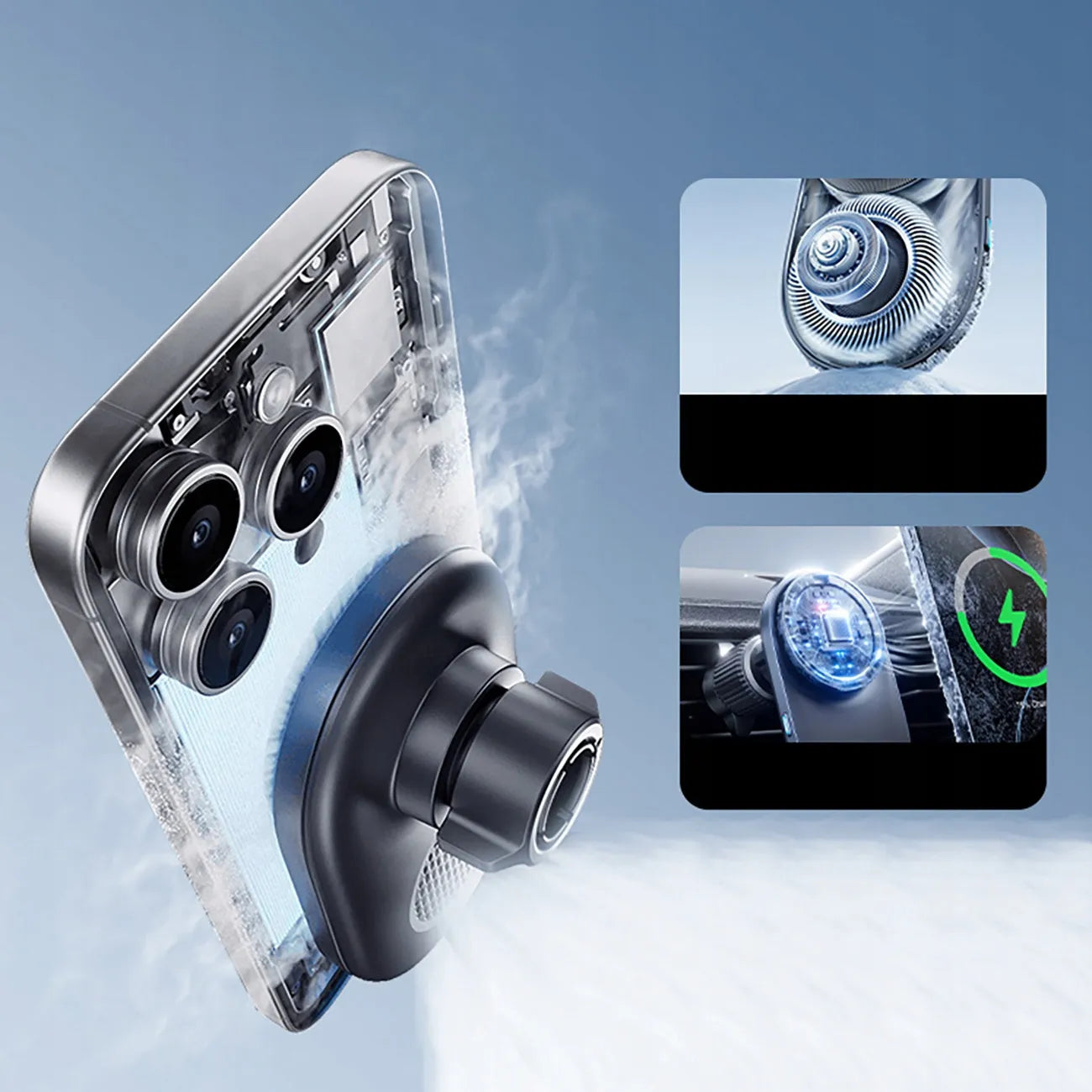 BASEUS automobilinis telefono laikiklis su Qi2.2 25W belaidžiu įkrovikliu