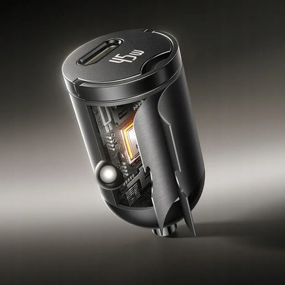 BASEUS automobilinis USB-C įkroviklis 45W PD QC greitasis įkrovimas telefonui
