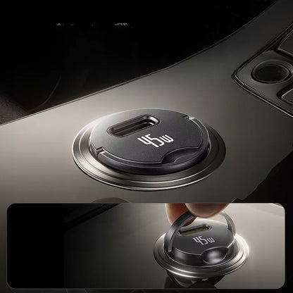 BASEUS automobilinis USB-C įkroviklis 45W PD QC greitasis įkrovimas telefonui