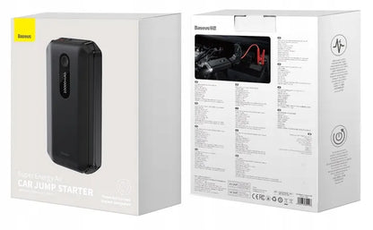 BASEUS automobilinis užvedimo įrenginys „Power Bank“ 10 000 mAh su žibintuvėliu ir gnybtais