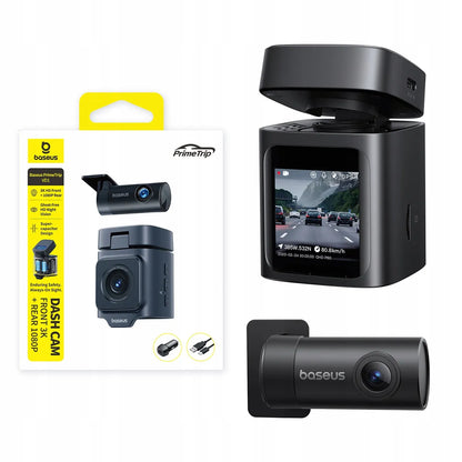BASEUS automobilinis vaizdo registratorius, priekinė ir galinė kamera 3K 1080p, GPS, programėlė