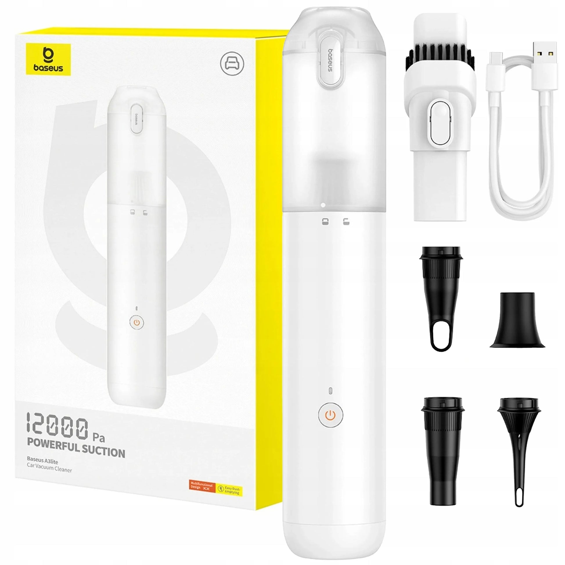 BASEUS belaidis automobilinis dulkių siurblys, pompos ir pūstuvo funkcija, 12000Pa, 4000mAh