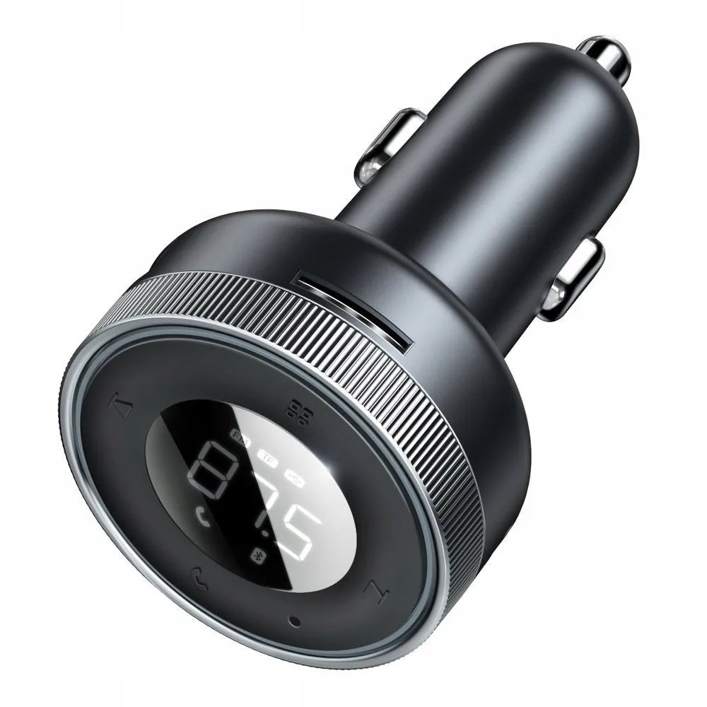 BASEUS Bluetooth FM siųstuvas, USB AUX MP3 automobilinis įkroviklis su LED, 2x USB