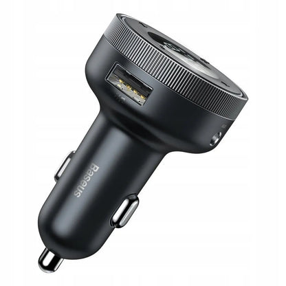 BASEUS Bluetooth FM siųstuvas, USB AUX MP3 automobilinis įkroviklis su LED, 2x USB