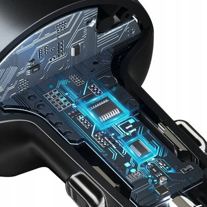 BASEUS Bluetooth FM siųstuvas, USB AUX MP3 automobilinis įkroviklis su LED, 2x USB