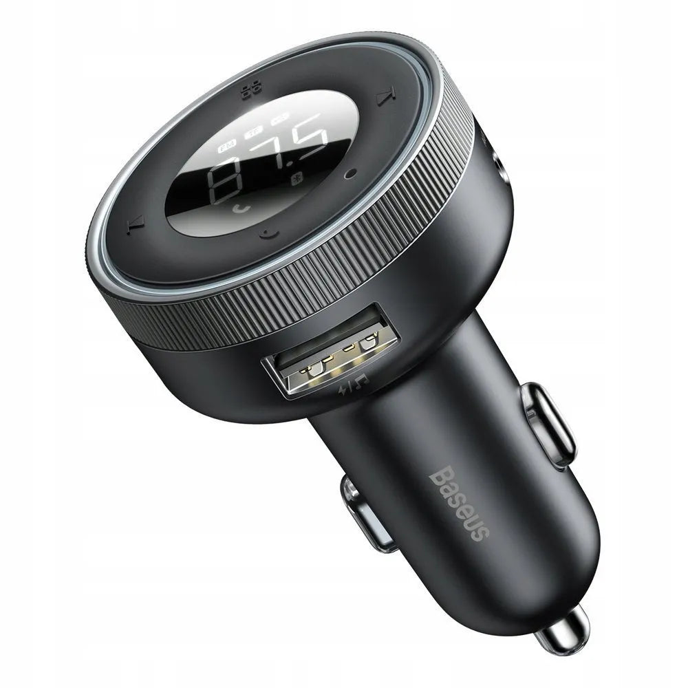 BASEUS Bluetooth FM siųstuvas, USB AUX MP3 automobilinis įkroviklis su LED, 2x USB