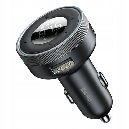BASEUS Bluetooth FM siųstuvas, USB AUX MP3 automobilinis įkroviklis su LED, 2x USB