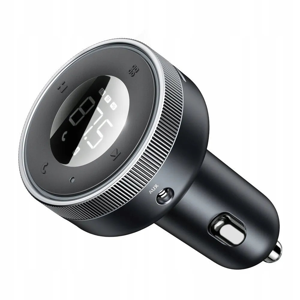 BASEUS Bluetooth FM siųstuvas, USB AUX MP3 automobilinis įkroviklis su LED, 2x USB