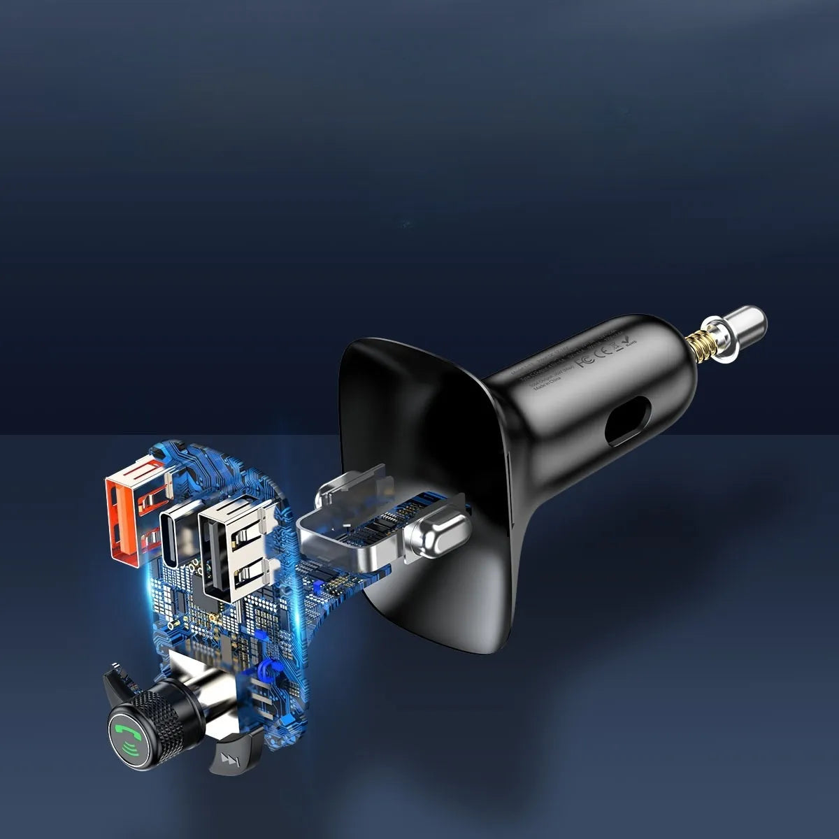BASEUS FM siųstuvas Bluetooth automobiliui USB įkroviklis QC PD laisvų rankų įranga