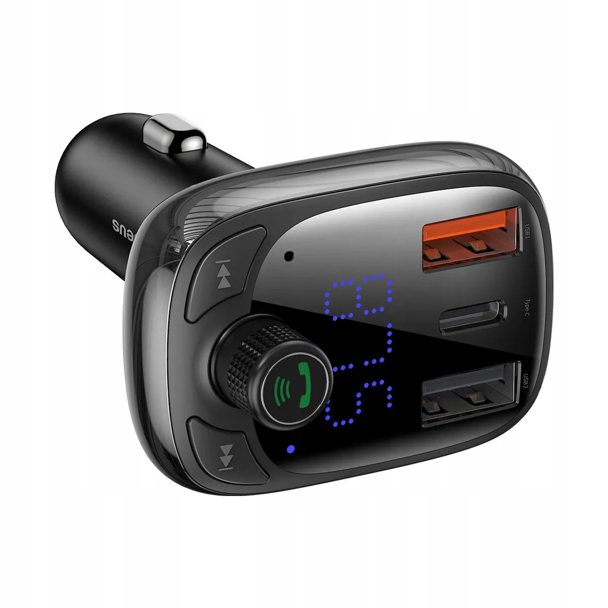 BASEUS FM siųstuvas Bluetooth automobiliui USB įkroviklis QC PD laisvų rankų įranga