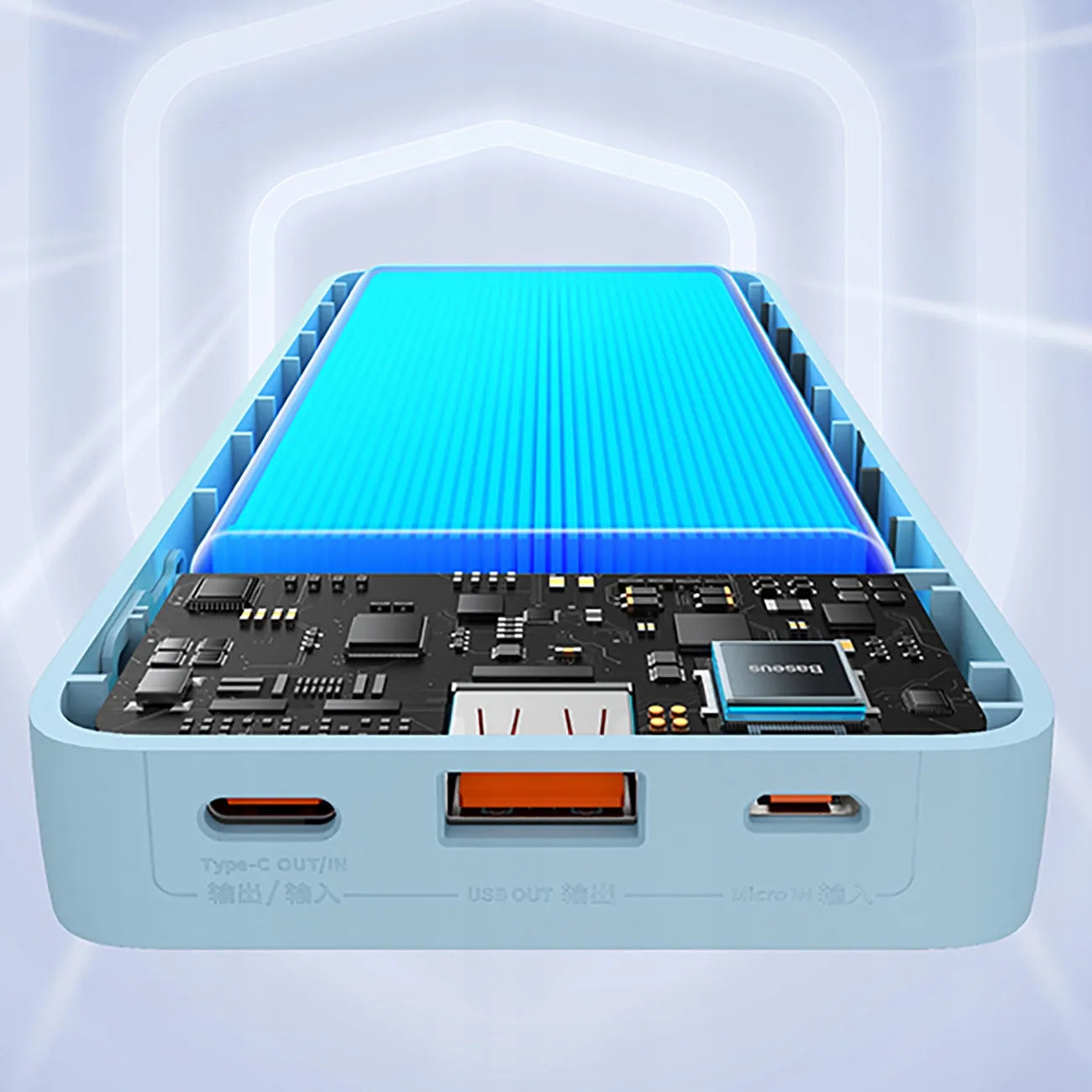 BASEUS Galingas išorinis akumuliatorius 20000 mAh 20W USB USB-C kelioninis + laidas