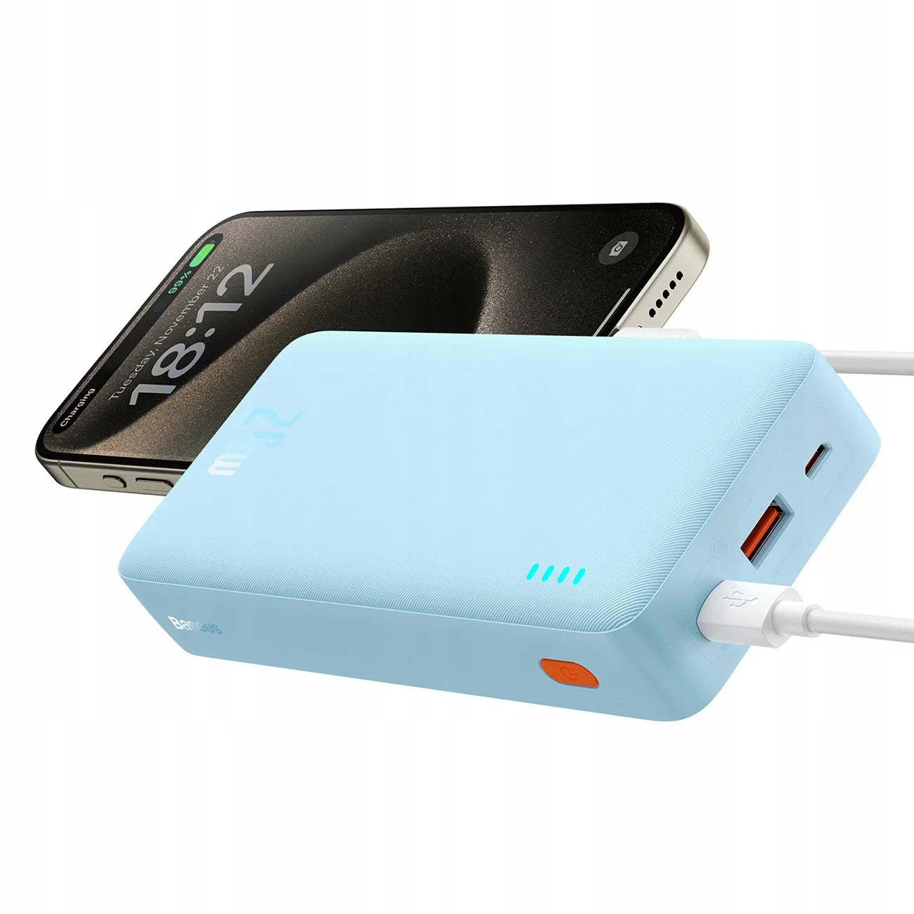 BASEUS Galingas išorinis akumuliatorius 20000 mAh 20W USB USB-C kelioninis + laidas