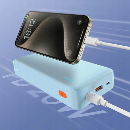 BASEUS Galingas išorinis akumuliatorius 20000 mAh 20W USB USB-C kelioninis + laidas