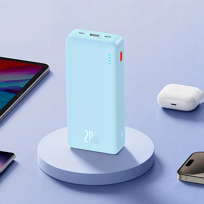 BASEUS Galingas išorinis akumuliatorius 20000 mAh 20W USB USB-C kelioninis + laidas