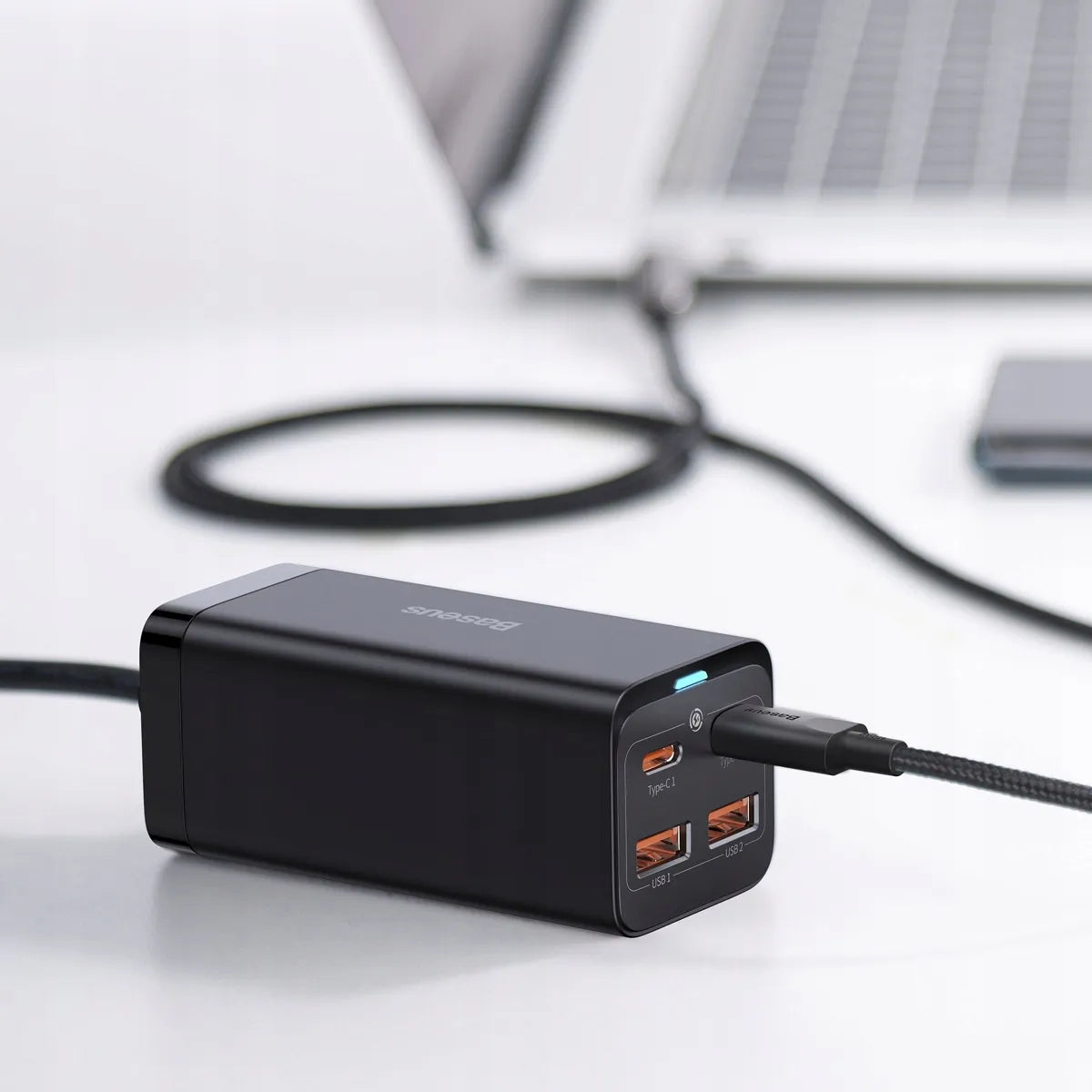 BASEUS GaN3 Pro greitasis tinklo įkroviklis, 2× USB Type-C, 2× USB, 100 W