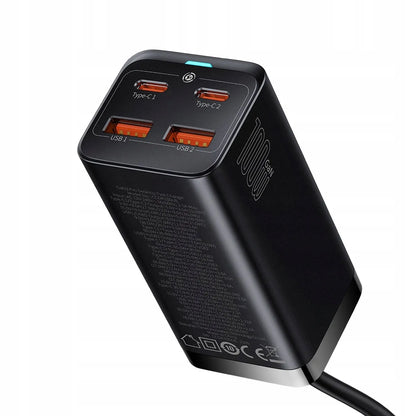 BASEUS GaN3 Pro greitasis tinklo įkroviklis, 2× USB Type-C, 2× USB, 100 W
