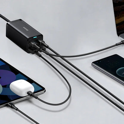 BASEUS GaN3 Pro greitasis tinklo įkroviklis, 2× USB Type-C, 2× USB, 100 W