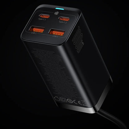 BASEUS GaN3 Pro greitasis tinklo įkroviklis, 2× USB Type-C, 2× USB, 100 W