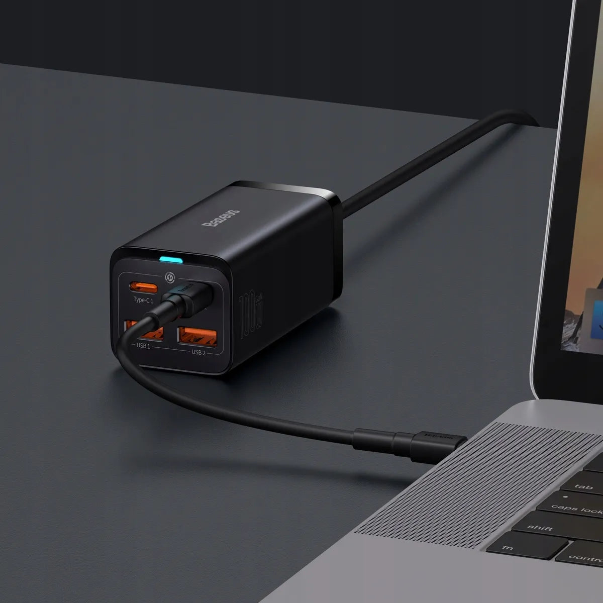 BASEUS GaN3 Pro greitasis tinklo įkroviklis, 2× USB Type-C, 2× USB, 100 W