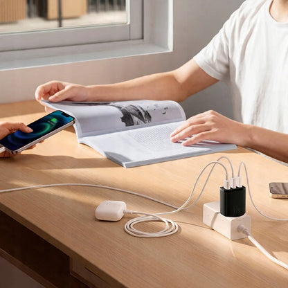 BASEUS greitasis telefono ir planšetės įkroviklis, 3 × USB, 17 W, 3,4 A, maitinimo adapteris, skirtas Qi