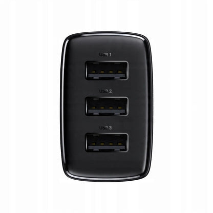 BASEUS greitasis telefono ir planšetės įkroviklis, 3 × USB, 17 W, 3,4 A, maitinimo adapteris, skirtas Qi