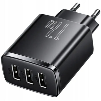 BASEUS greitasis telefono ir planšetės įkroviklis, 3 × USB, 17 W, 3,4 A, maitinimo adapteris, skirtas Qi
