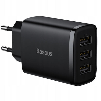 BASEUS greitasis telefono ir planšetės įkroviklis, 3 × USB, 17 W, 3,4 A, maitinimo adapteris, skirtas Qi