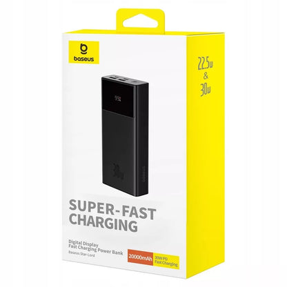 BASEUS išorinė baterija 20000 mAh 30W su greituoju įkrovimu USB-A USB-C STAR LORD