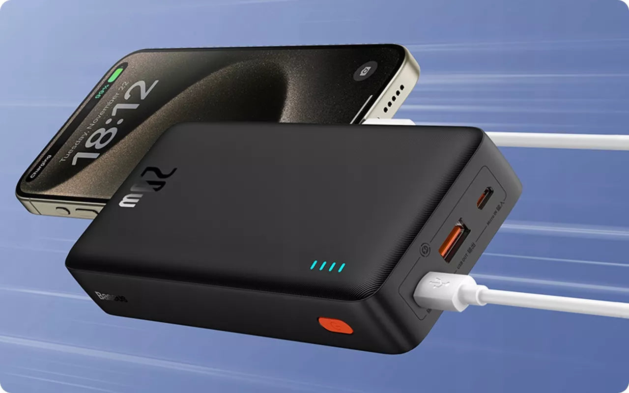 BASEUS išorinė baterija (power bank) su greitu įkrovimu 20000mAh 20W USB-C USB-A su laidu