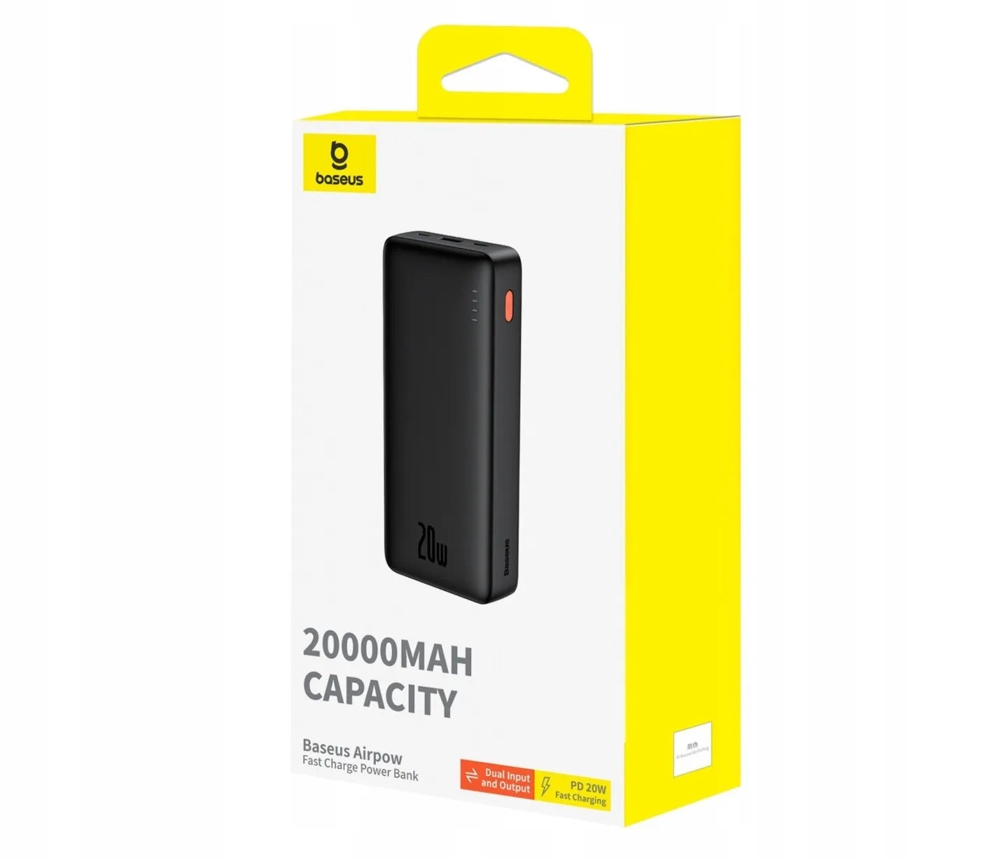 BASEUS išorinė baterija (power bank) su greitu įkrovimu 20000mAh 20W USB-C USB-A su laidu
