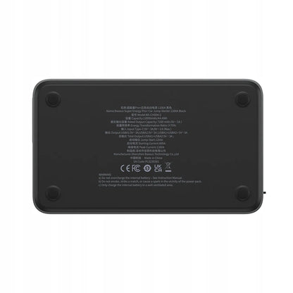 Baseus „Jump Starter“ 3-viename 1200A išorinė baterija 7200mAh LED žibintuvėlis juodas