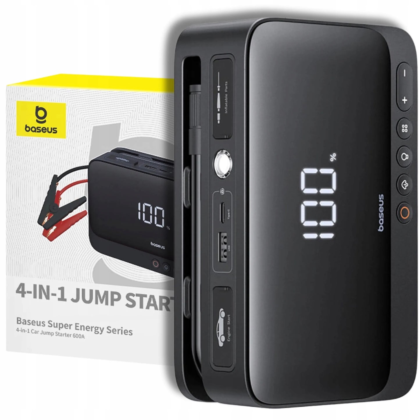 BASEUS JUMP STARTER 600A automobilio užvedimo įrenginys, powerbankas 6000 mAh, kompresorius