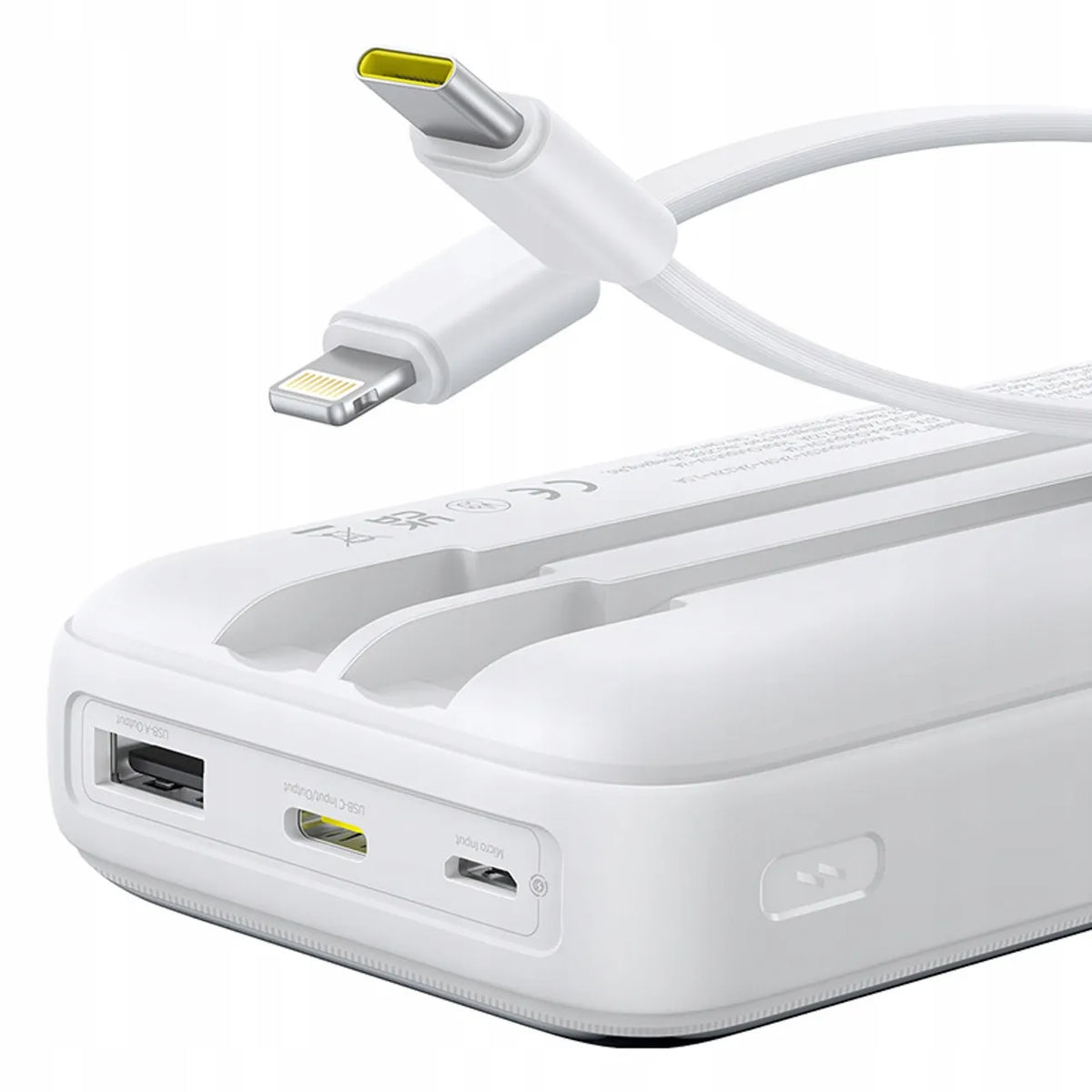 BASEUS Lipow powerbankas 20000 mAh, 22,5 W, USB-C, USB, su integruotais USB-C ir Lightning laidais