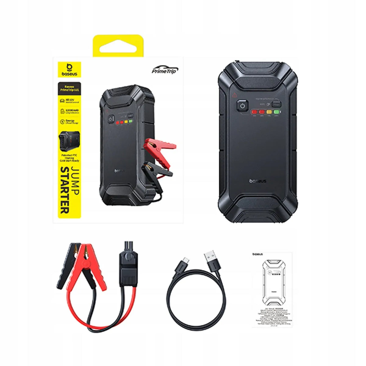 BASEUS PrimeTrip VJ1 12 000 mAh, 5000 A, IP55 paleidimo įrenginys