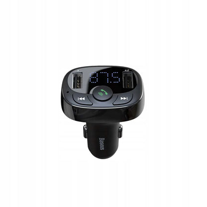 Baseus S-09A FM siųstuvas Bluetooth 2xUSB microSD įkroviklis LCD ekranas