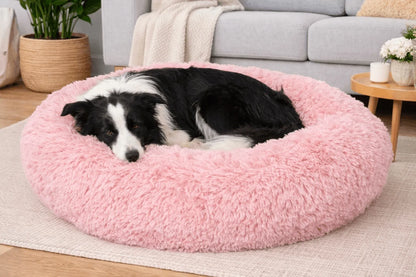 BB-Shop Shaggy pliušinė gulto vieta šunims ir katėms 80 cm – rožinė