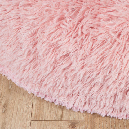BB-Shop Shaggy pliušinė gulto vieta šunims ir katėms 80 cm – rožinė
