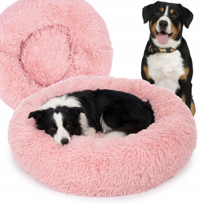 BB-Shop Shaggy pliušinė gulto vieta šunims ir katėms 80 cm – rožinė
