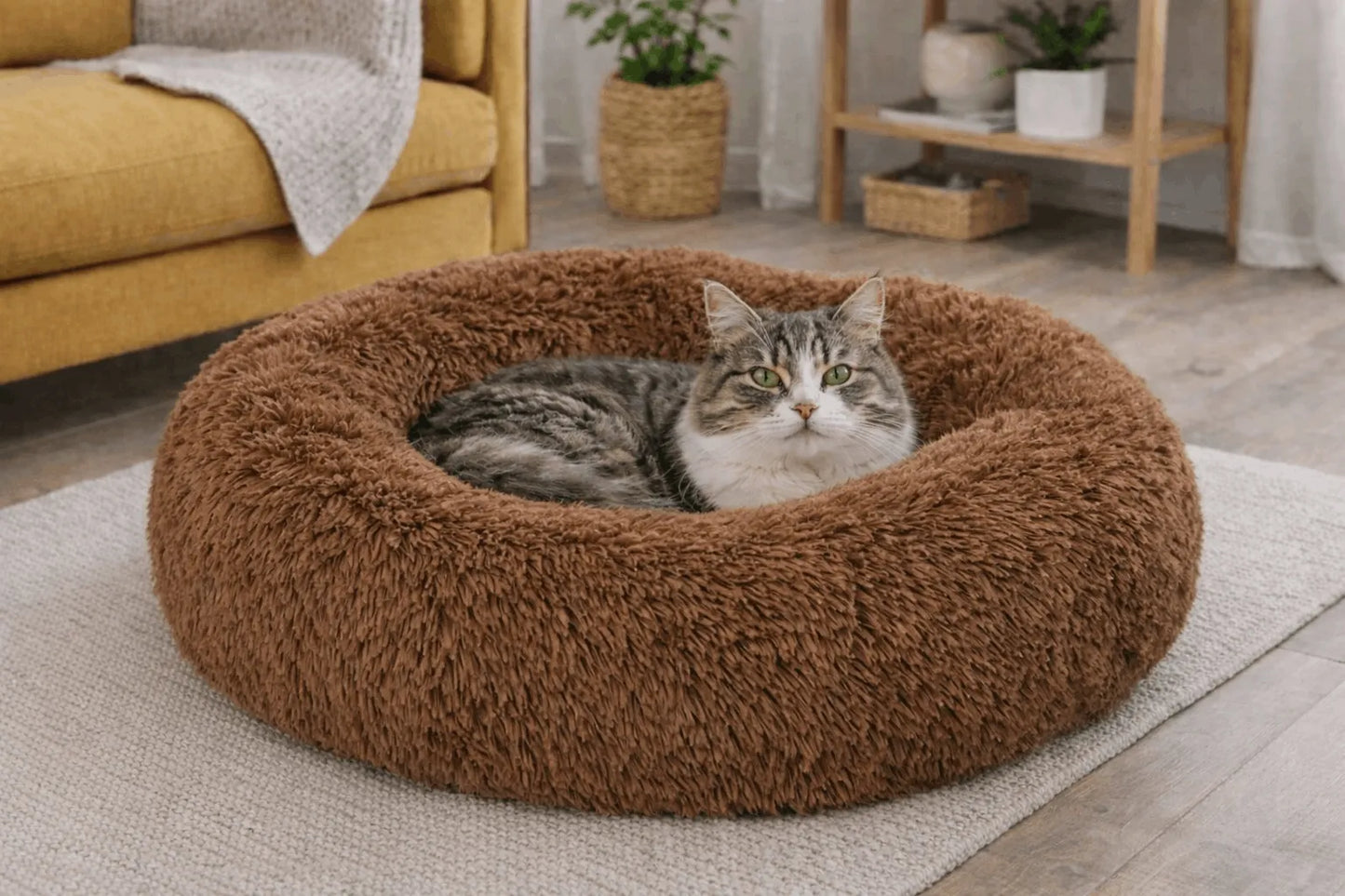 BB-Shop Shaggy pliušinė guolių vieta šunims ir katėms, 60 cm – minkšta ir neslystanti