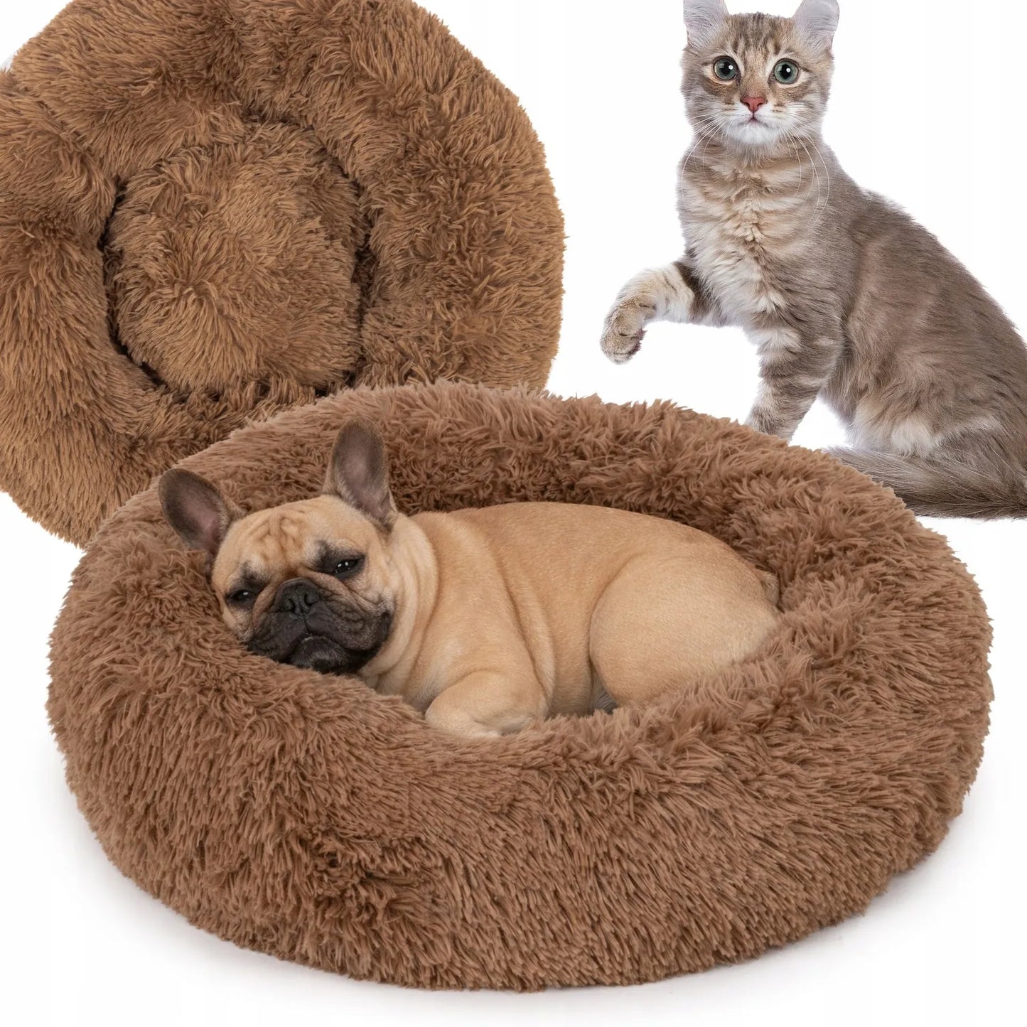 BB-Shop Shaggy pliušinė guolių vieta šunims ir katėms, 60 cm – minkšta ir neslystanti