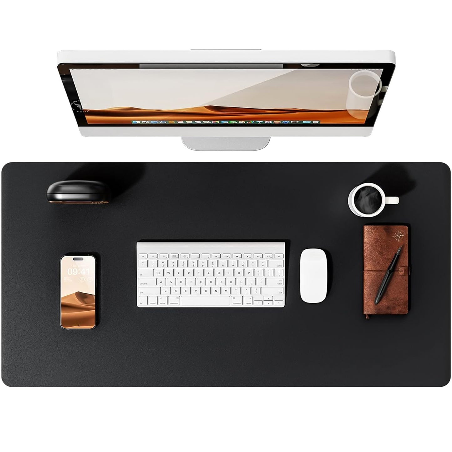 Pelės kilimėlis 80x40 juodas žaidimų stalo kilimėlis