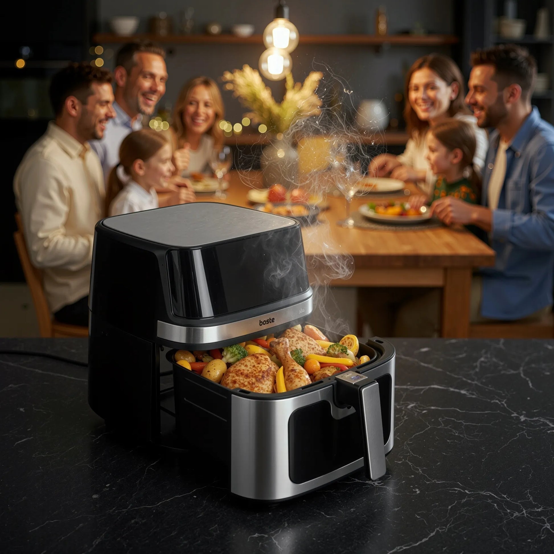 Bealiejė karšto oro gruzdintuvė Boste Airfryer Cookmaster S8, 10 programų, 8 l, 2200 W, 2 kaitinimo elementai