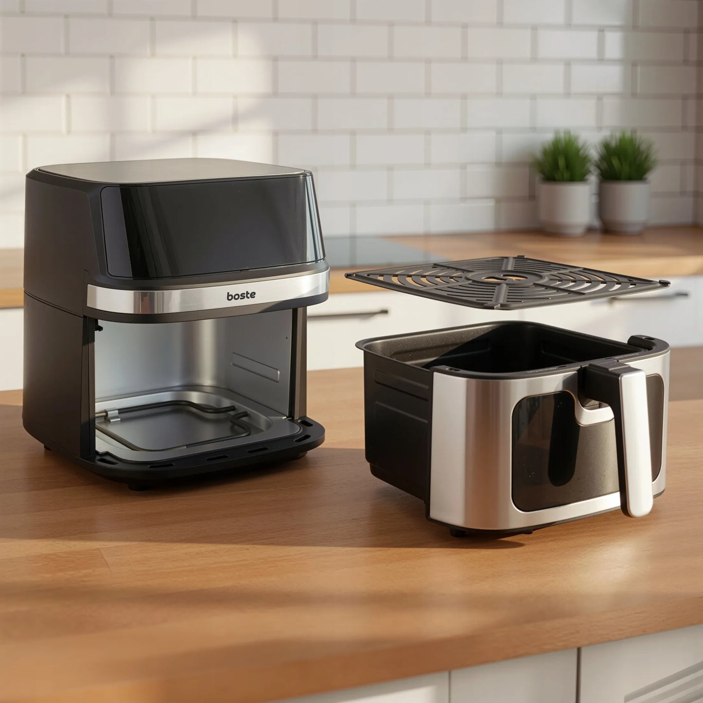 Bealiejė karšto oro gruzdintuvė Boste Airfryer Cookmaster S8, 10 programų, 8 l, 2200 W, 2 kaitinimo elementai