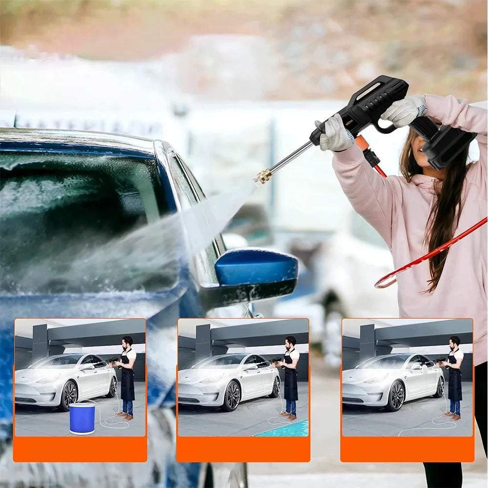 BEDEE 21 V belaidė aukšto slėgio plovykla automobiliui su 2 baterijomis, 22 bar