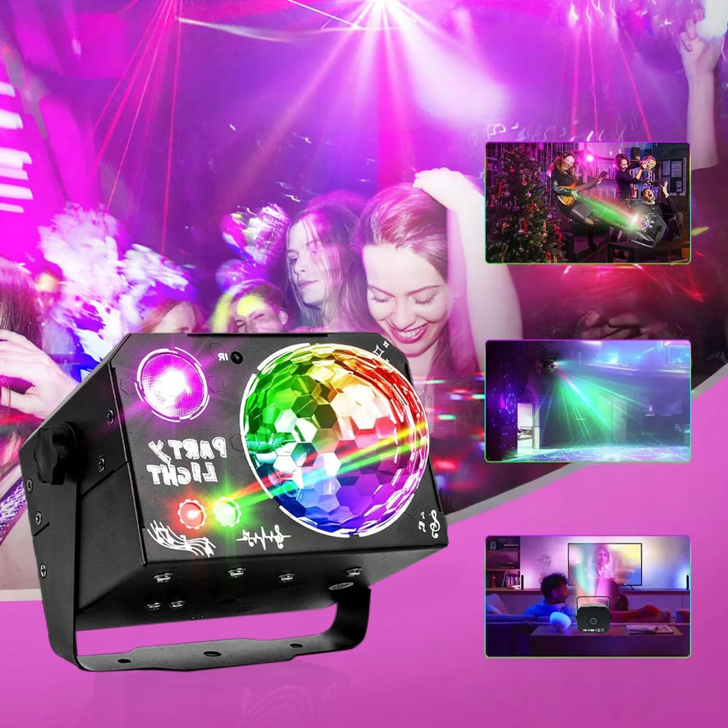 Bėgantis šviesos efektas diskotekai, RGB LED projektorius vakarėliams