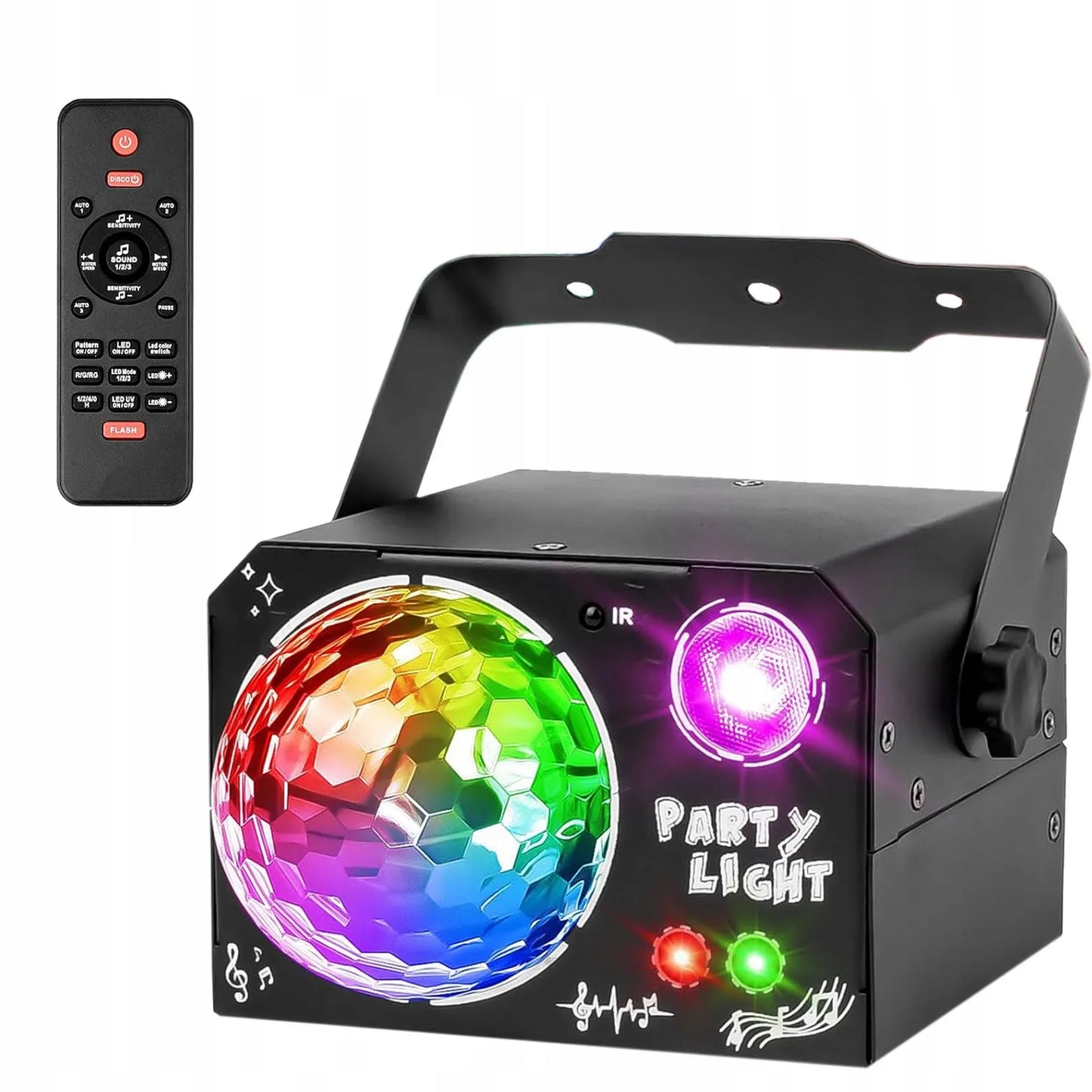 Bėgantis šviesos efektas diskotekai, RGB LED projektorius vakarėliams
